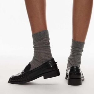 Zara FAUX PATENT LEATHER PENNY LOAFERS